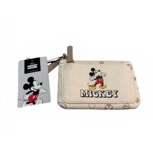 Disney Mickey Mouse x Primark Cream Vegan Leather Coin Purse Card Holder NWT